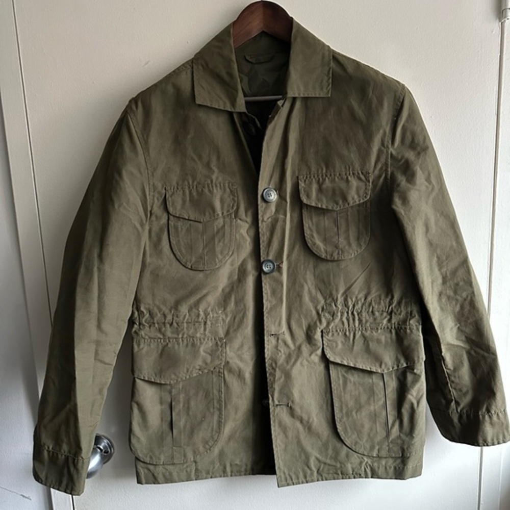 Isaia Olive Khaki Field Jacket Adjustable Body EU50